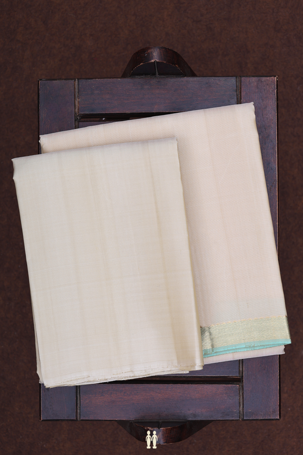 Zari Border Pastel Brown Silk Dhoti With Shirt Material