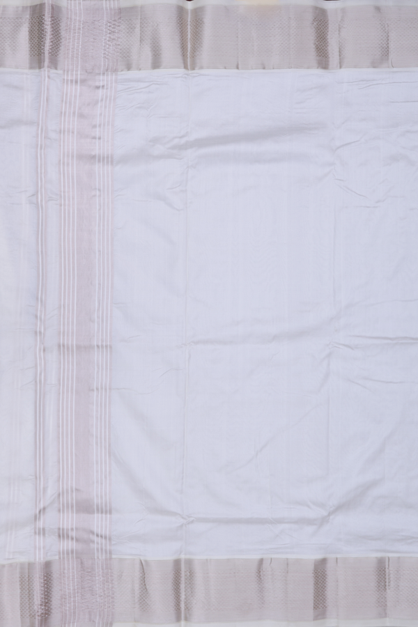 Zari Border White Silk Dhoti With Angavastram Set