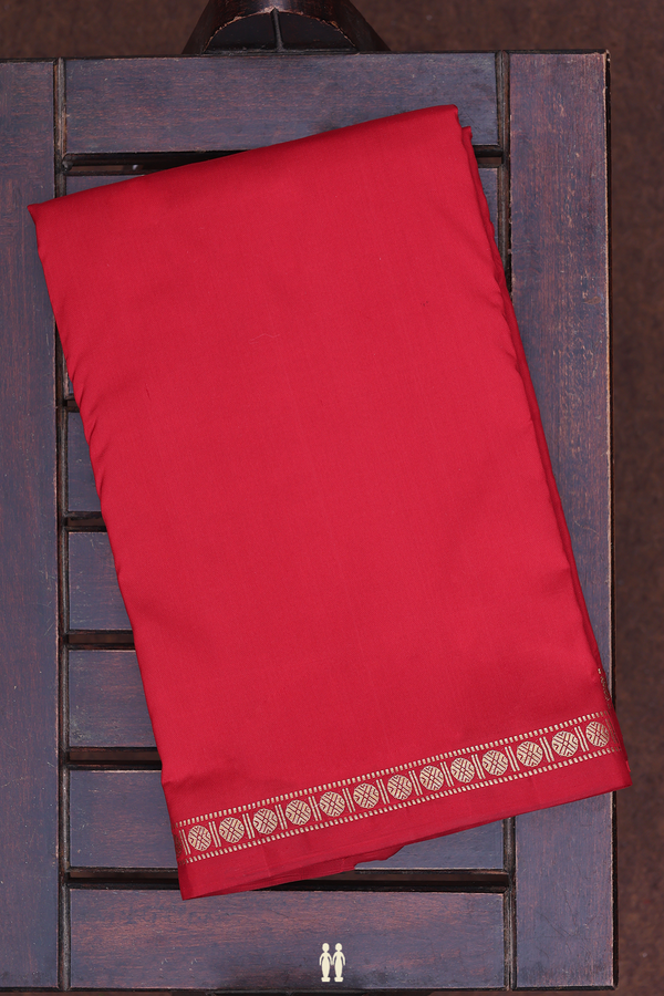 Zari Border Red Silk Dhoti With Angavastram Set