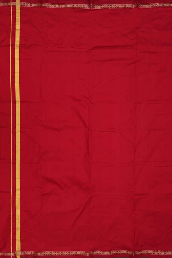 Zari Border Red Silk Dhoti With Angavastram Set