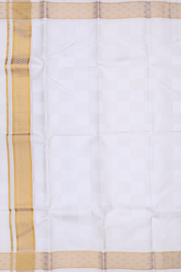 Zari Border White Silk Dhoti With Shirt Material