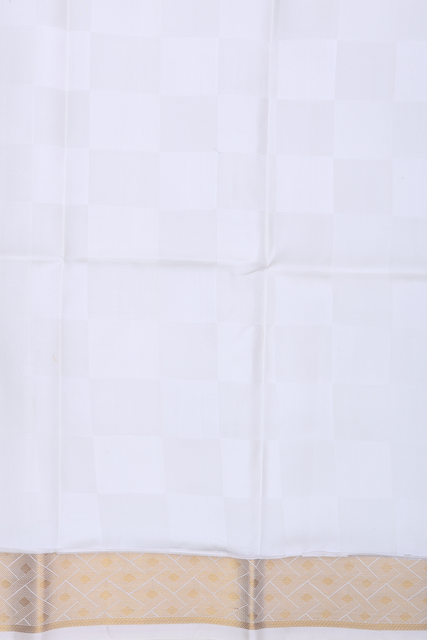Zari Border White Silk Dhoti With Shirt Material
