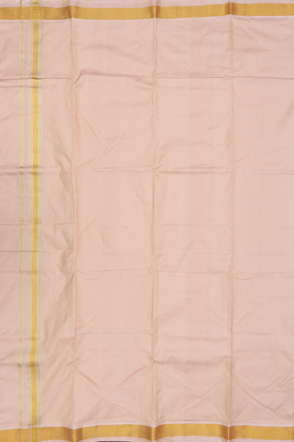 Diamond Border Ivory Silk Dhoti With Angavastram Set