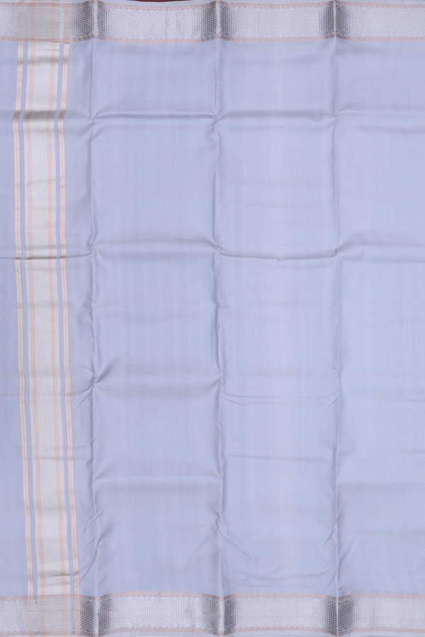 Zari Border Steel Blue Silk Dhoti With Shirt Material