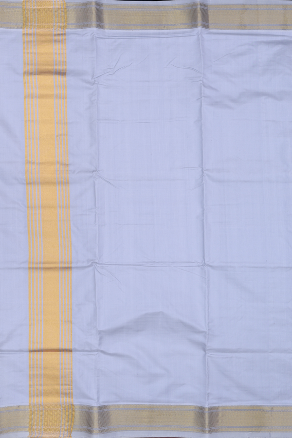 Diamond Border Steel Blue Silk Dhoti With Shirt Material