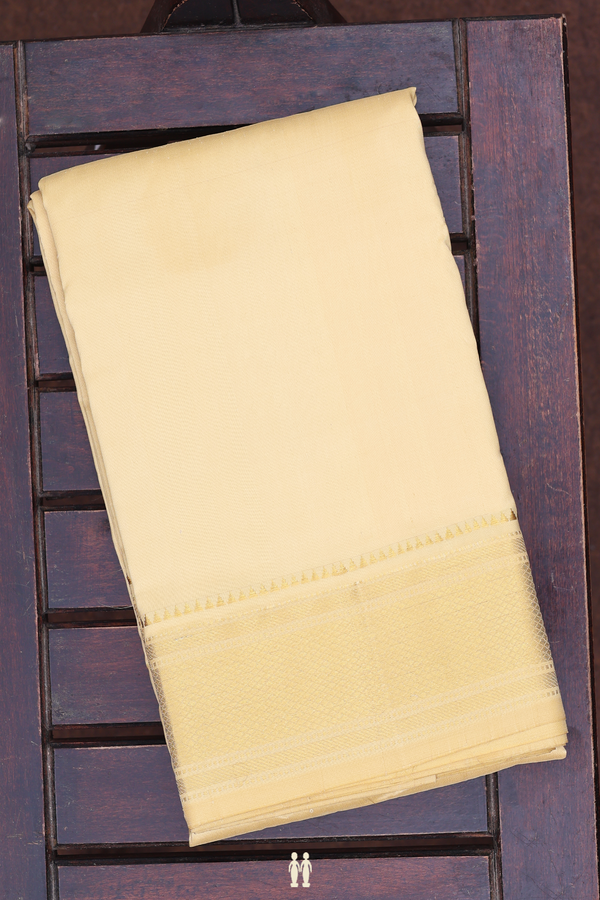 Diamond Border Yellow Silk Dhoti With Shirt Material