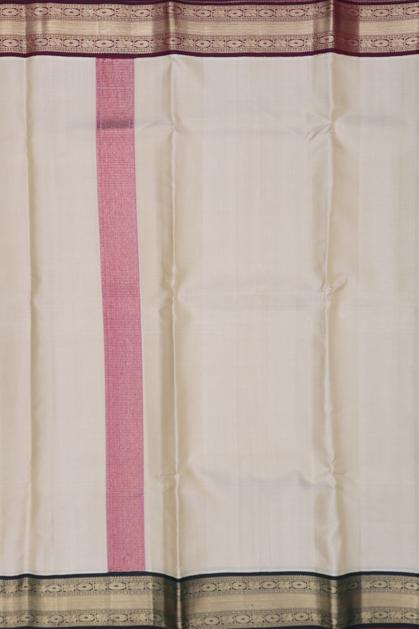 Ganga Jamuna Border Cream Silk Dhoti With Shirt Material