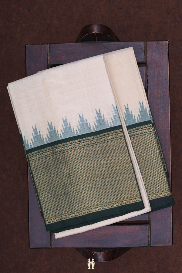 Contrast Border Pastel Brown Silk Dhoti With Shirt Material