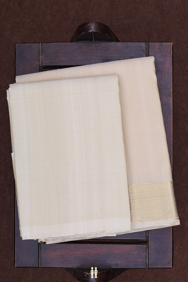 Twill Weave Border Brown Silk Dhoti With Shirt Material