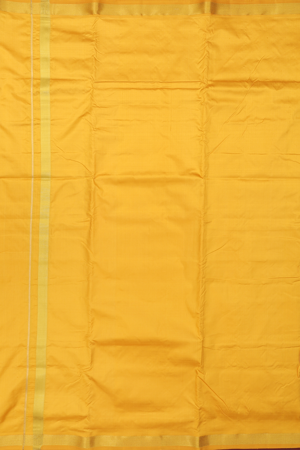 Zari Border Yellow Silk Dhoti With Angavastram Set