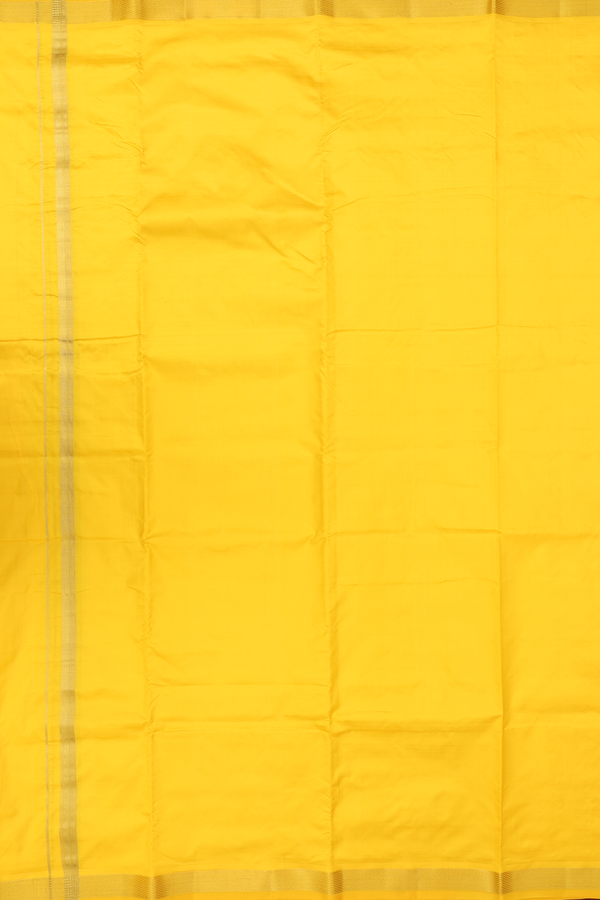Zari Border Bright Yellow Silk Dhoti With Angavastram Set