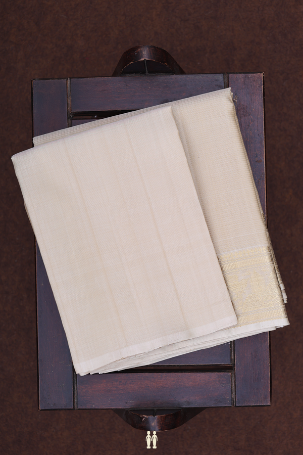 Checks Design Brown Silk Dhoti With Shirt Material