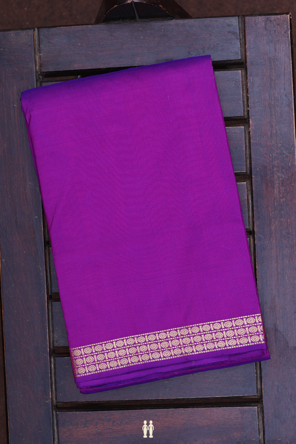 Rudraksh Border Purple Silk Dhoti With Angavastram Set