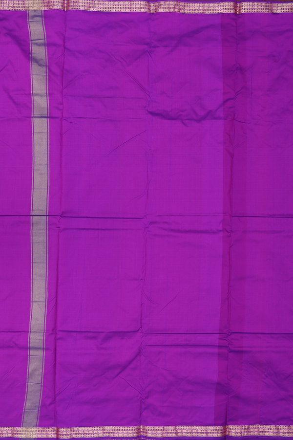 Rudraksh Border Purple Silk Dhoti With Angavastram Set