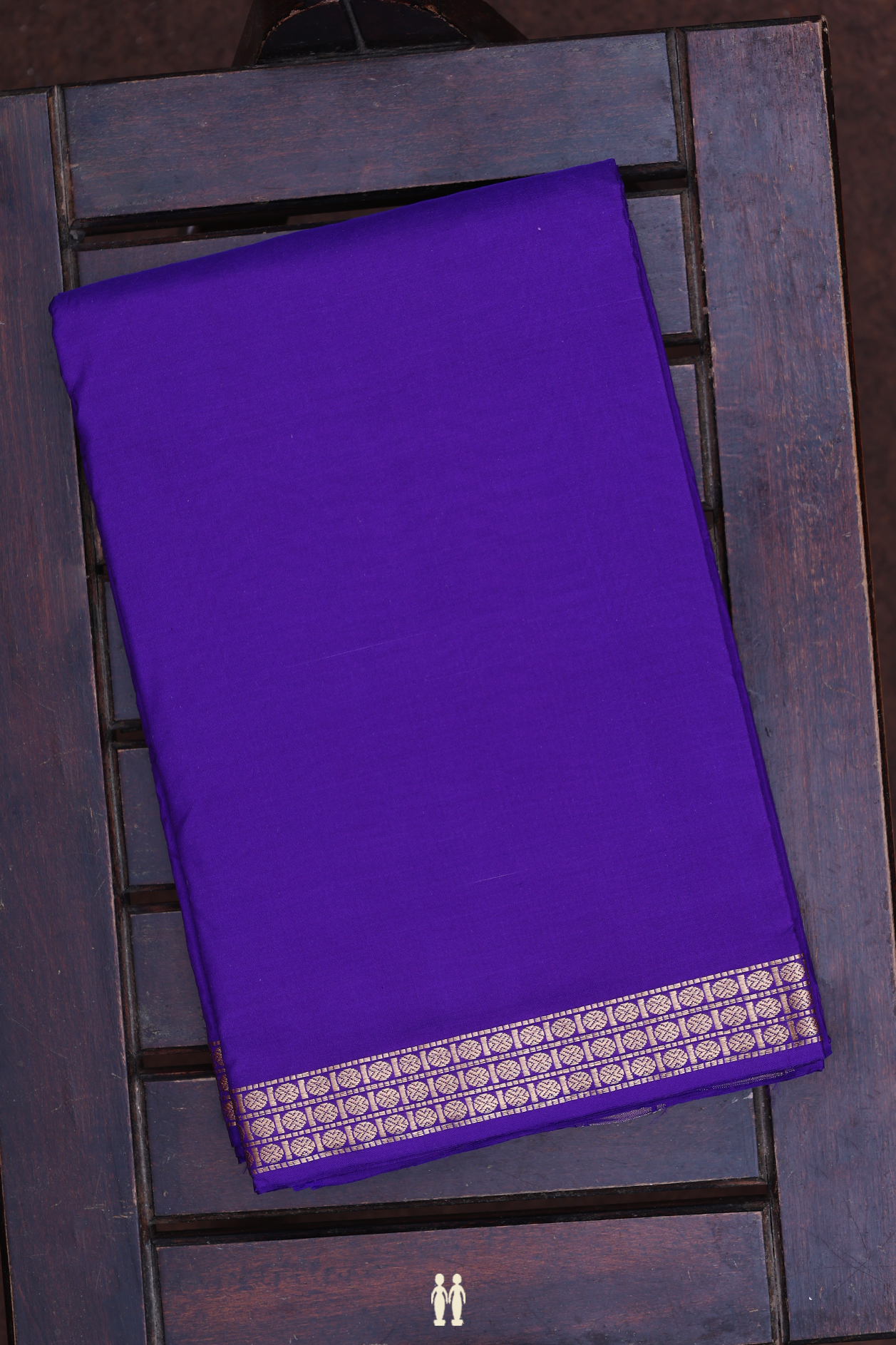 Zari Border Deep Violet Silk Dhoti With Angavastram Set