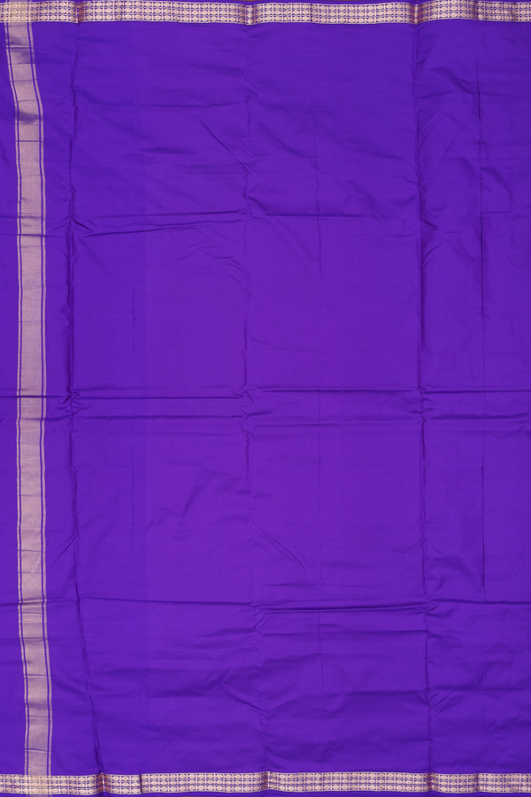 Zari Border Deep Violet Silk Dhoti With Angavastram Set