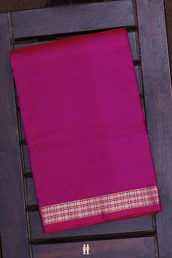 Rudraksh Border Berry Purple Silk Dhoti With Angavastram Set