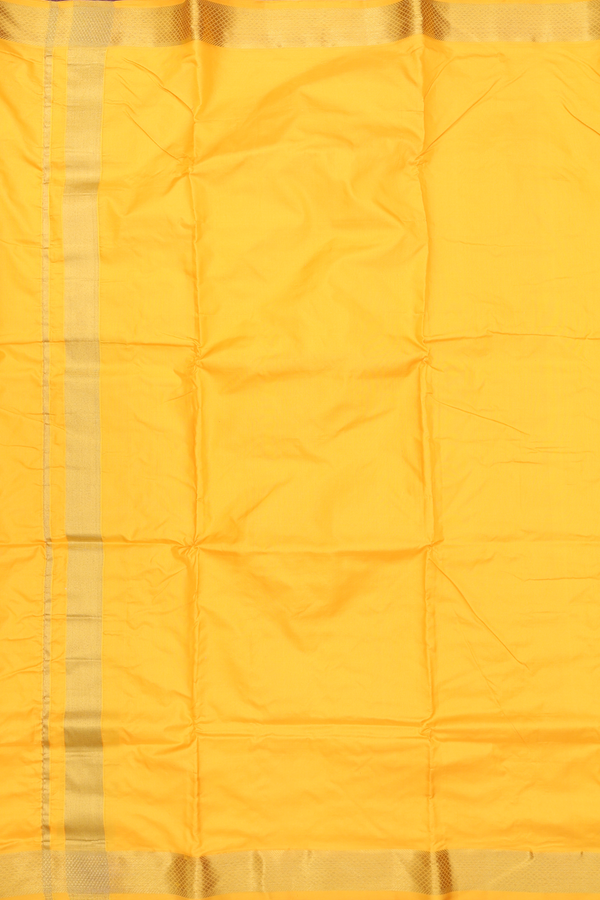 Diamond Border Yellow Silk Dhoti Angavastram Set