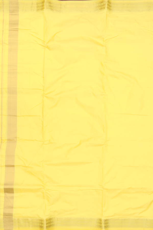 Rudraksh Border Yellow Silk Dhoti With Angavastram Set