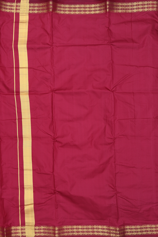 Rudraksh Border Maroon Silk Dhoti With Angavastram Set