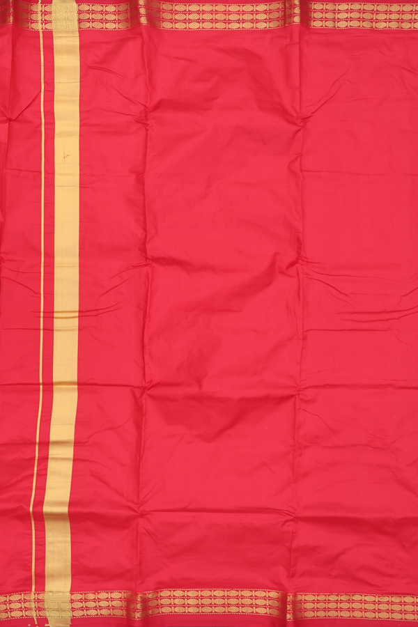 Rudraksh Border Scarlet Red Dhoti With Angavastram Set