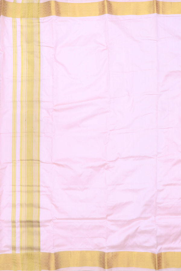Diamond Border Pink Silk Dhoti Angavastram Set