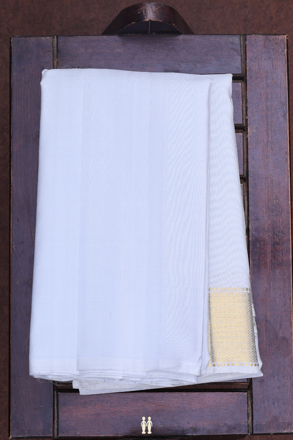 Zari Border Pastel Blue Silk Dhoti With Shirt Material