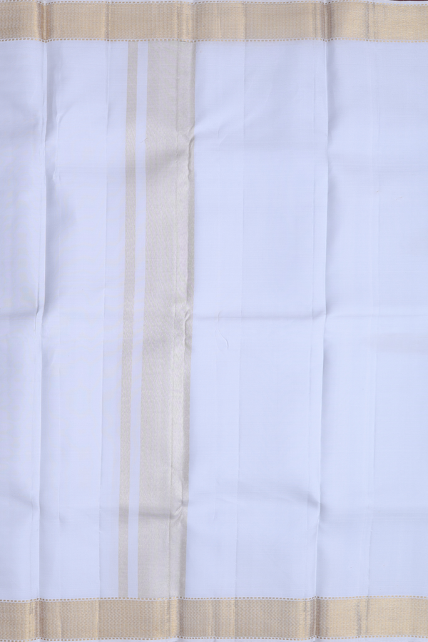 Zari Border Pastel Blue Silk Dhoti With Shirt Material