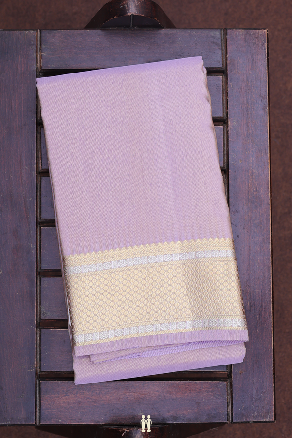 Zari Border Purple Tissue Silk Dhoti With Shirt Material