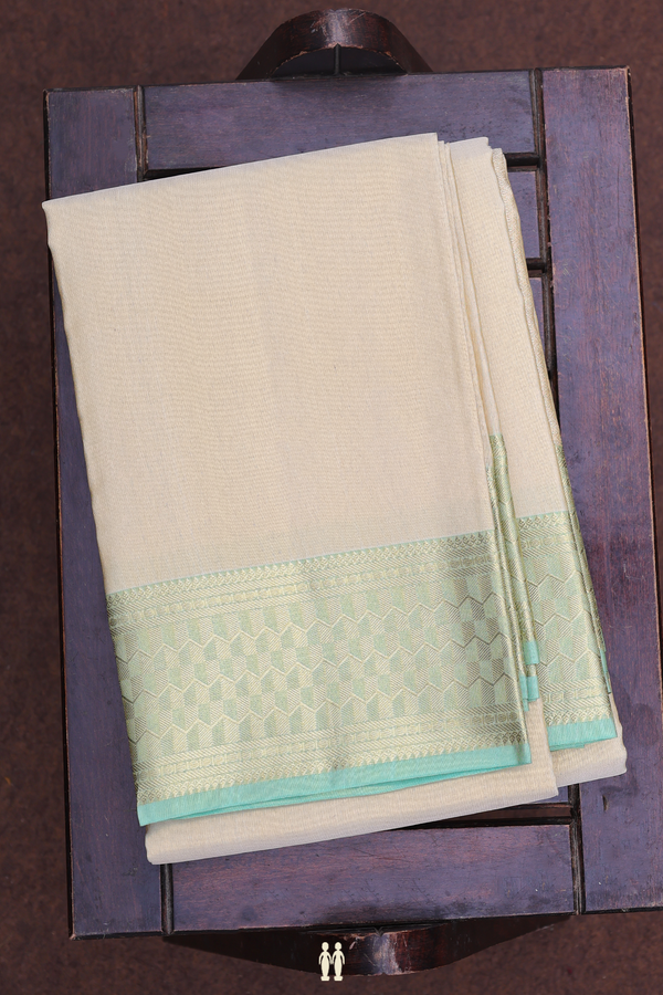 Contrast Border Light Brown Silk Dhoti With Shirt Material