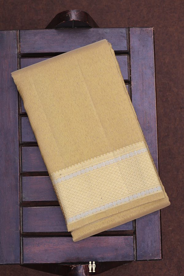 Zari Border Gold Tissue Silk Dhoti With Shirt Material