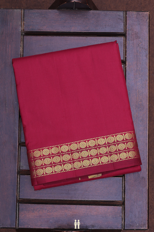 Rudraksh Border Maroon Silk Dhoti With Angavastram Set