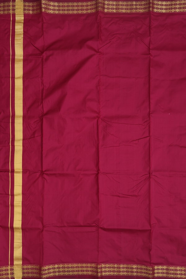 Rudraksh Border Maroon Silk Dhoti With Angavastram Set