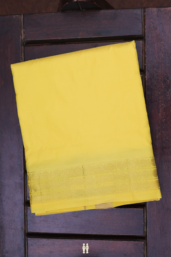 Rudraksh Border Yellow Silk Dhoti With Angavastram Set