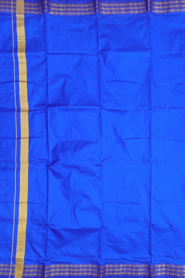 Rudraksh Border Indigo Blue Silk Dhoti With Angavastram Set
