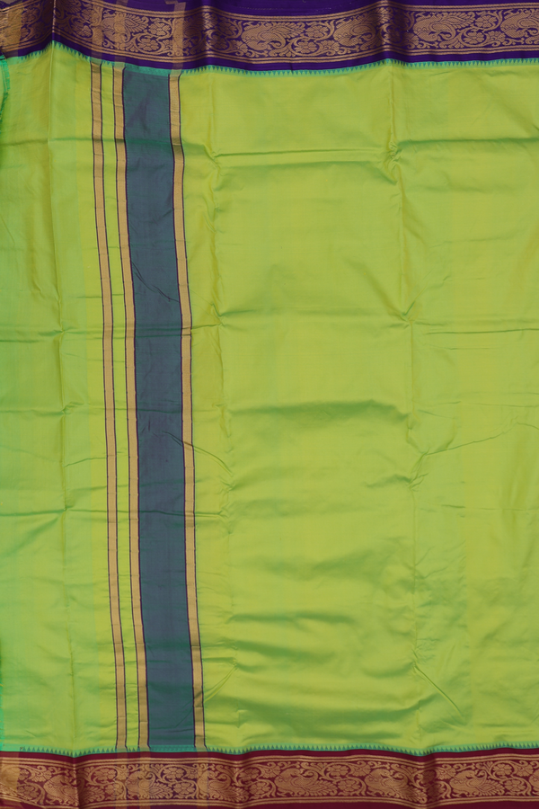 Ganga Jamuna Border Green Silk Dhoti With Angavastram Set