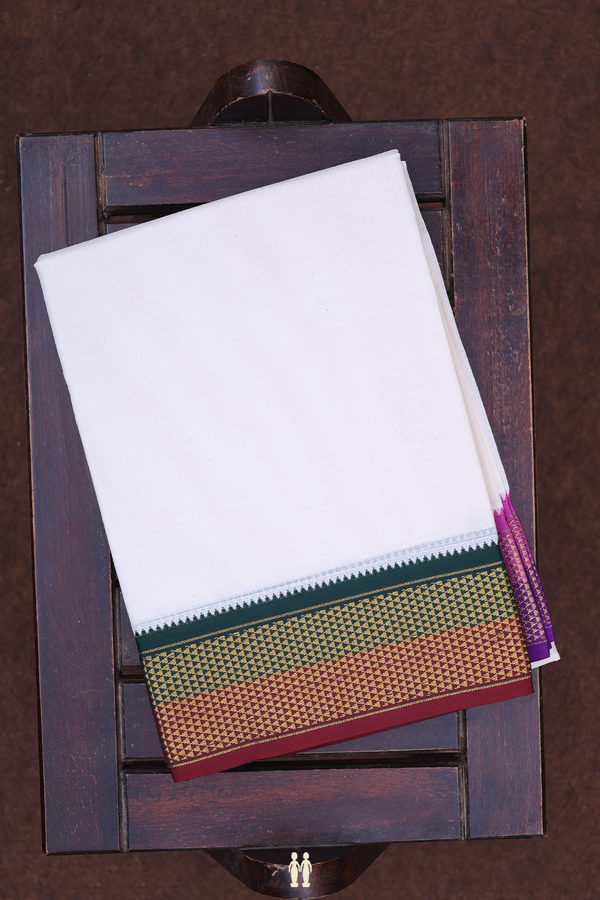 Ganga Jamuna Border White Cotton Dhoti