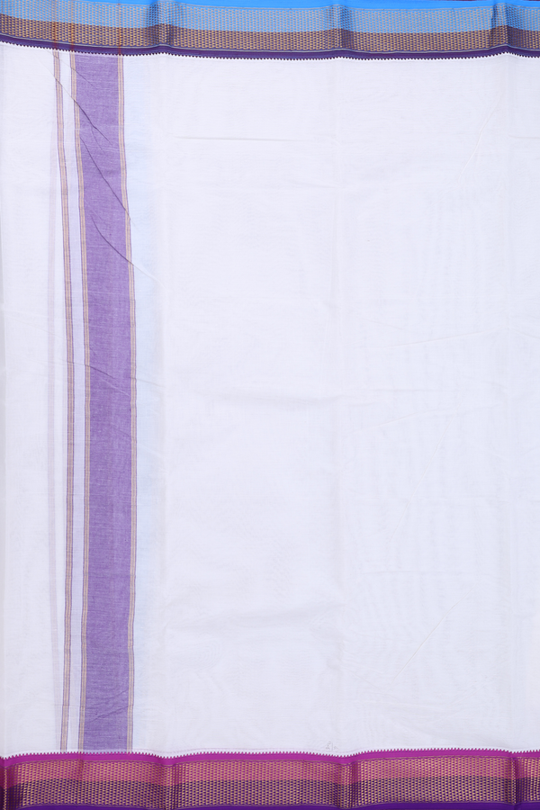 Ganga Jamuna Border White Cotton Dhoti With Angavastram Set