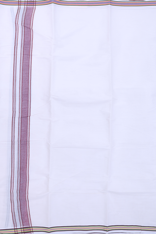 Ganga Jamuna Border White Cotton Dhoti With Angavastram Set