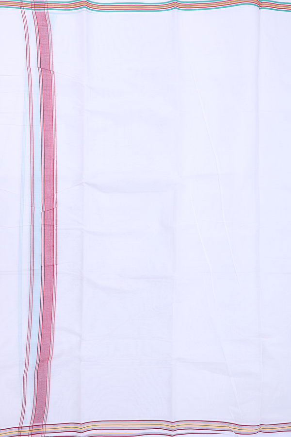 Ganga Jamuna Border White Cotton Dhoti With Angavastram Set