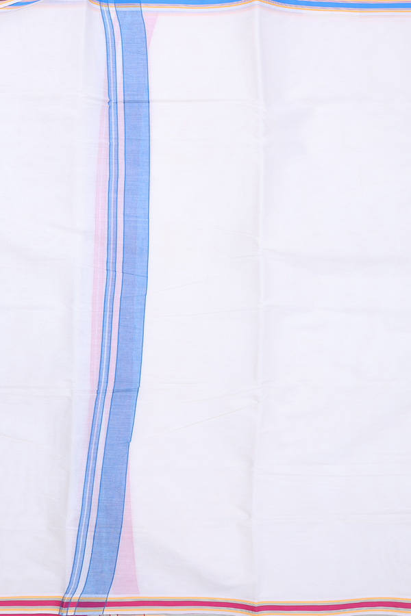 Ganga Jamuna Border White Cotton Dhoti With Angavastram Set