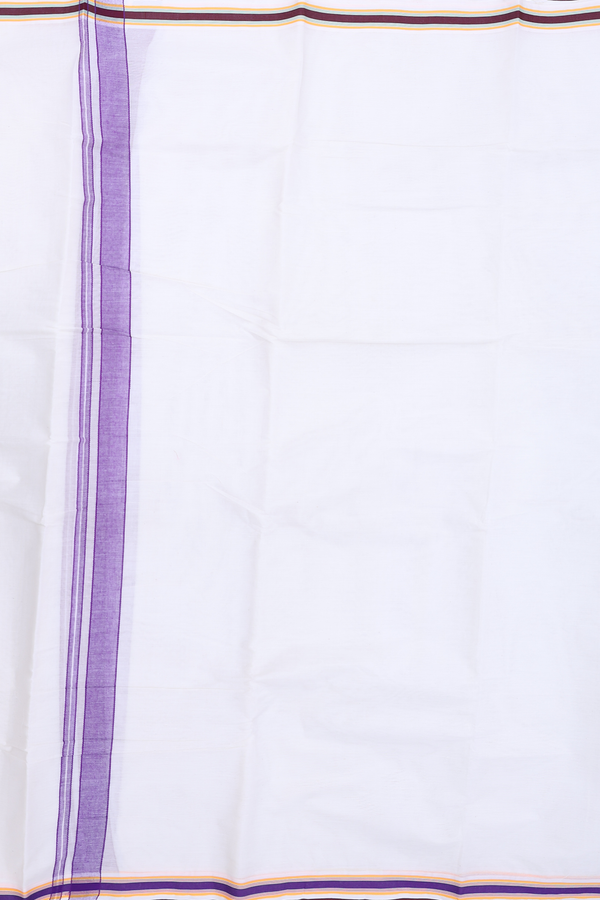 Ganga Jamuna Border White Cotton Dhoti With Angavastram Set