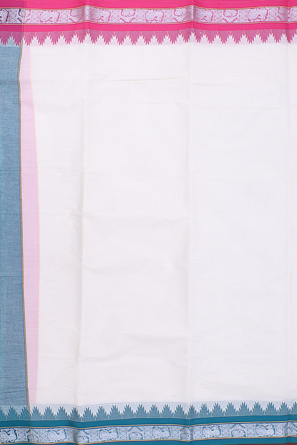 Ganga Jamuna Border White Cotton Dhoti With Angavastram Set
