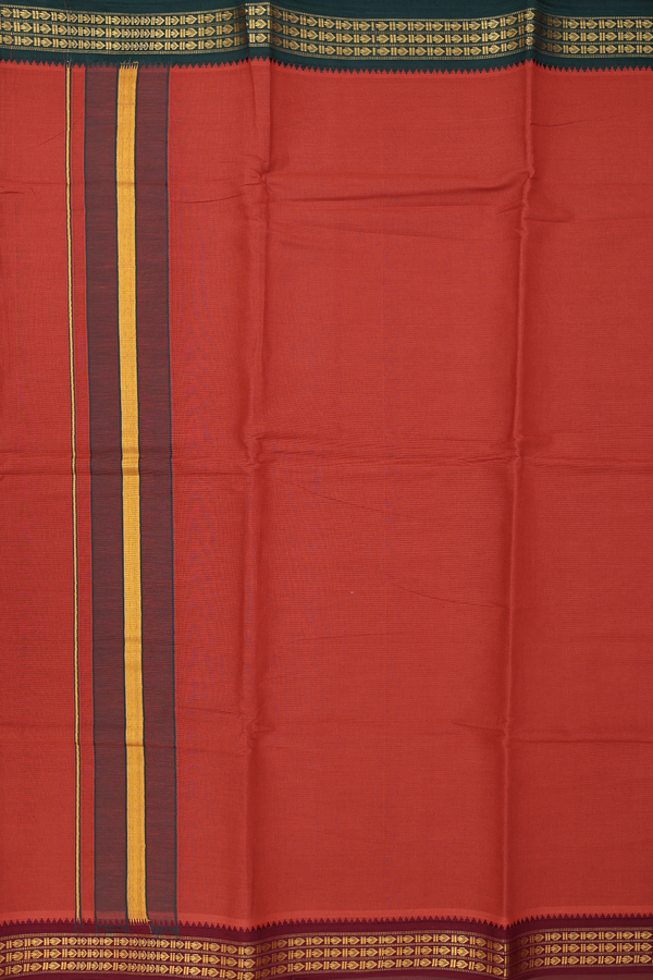 Ganga Jamuna Border Brown Cotton Dhoti With Angavastram Set