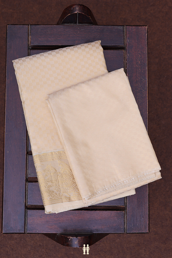 Traditional Border Brown Silk Dhoti With Shirt Material