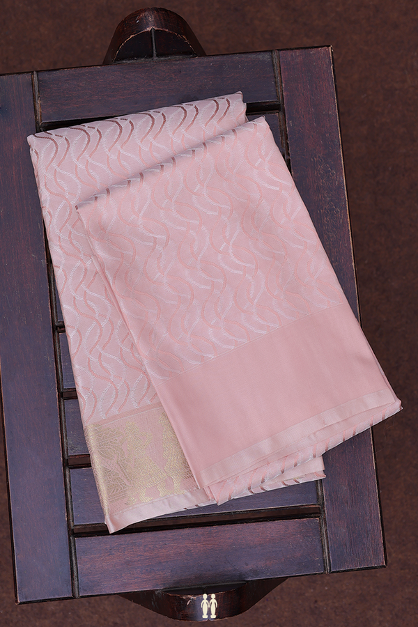 Traditional Border Dusty Rose Silk Dhoti With Shirt Material