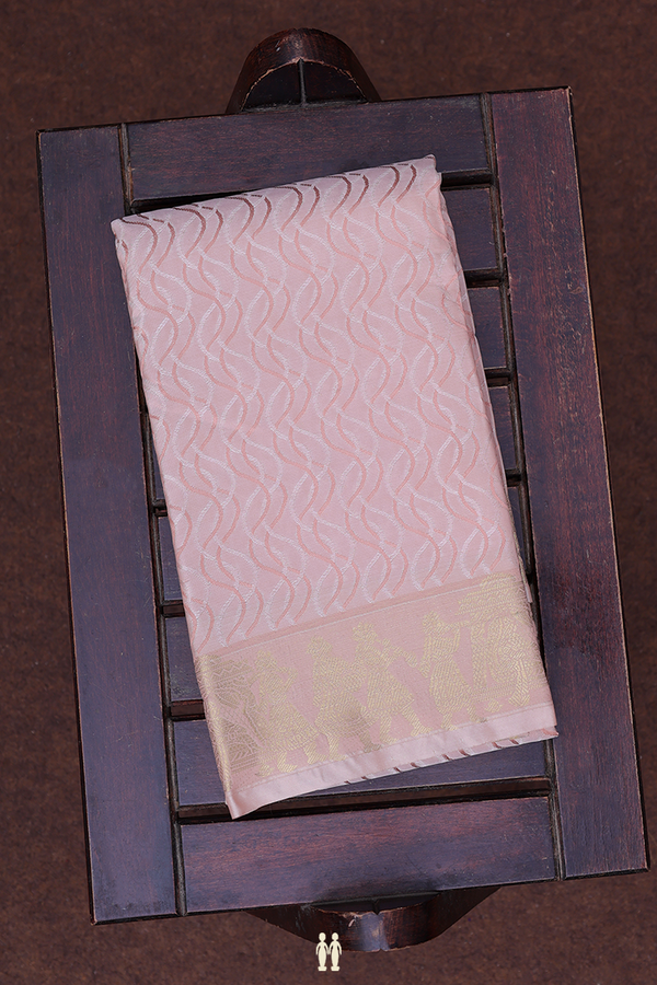 Traditional Border Dusty Rose Silk Dhoti With Shirt Material