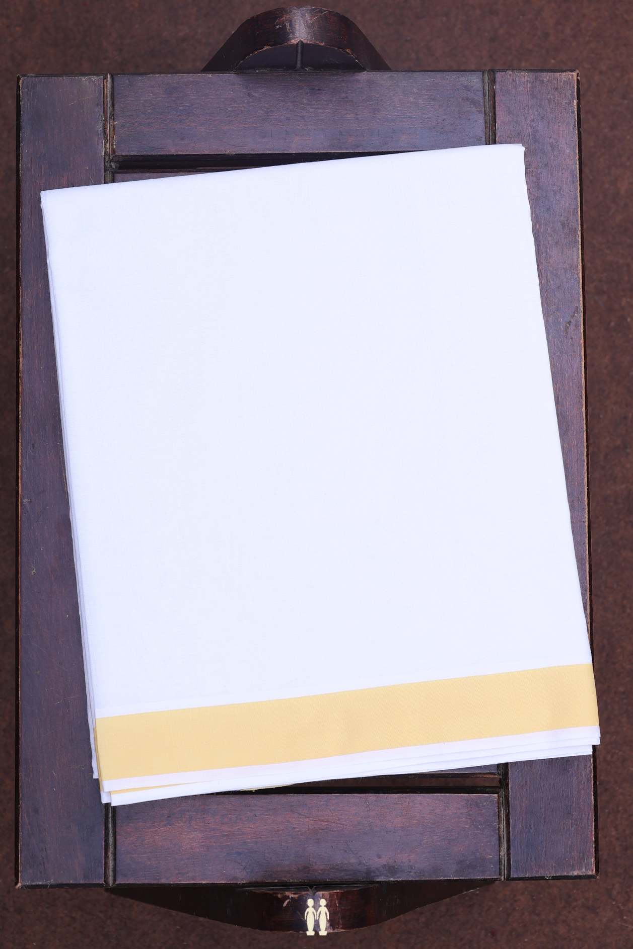 Contrast Border White Cotton Dhoti