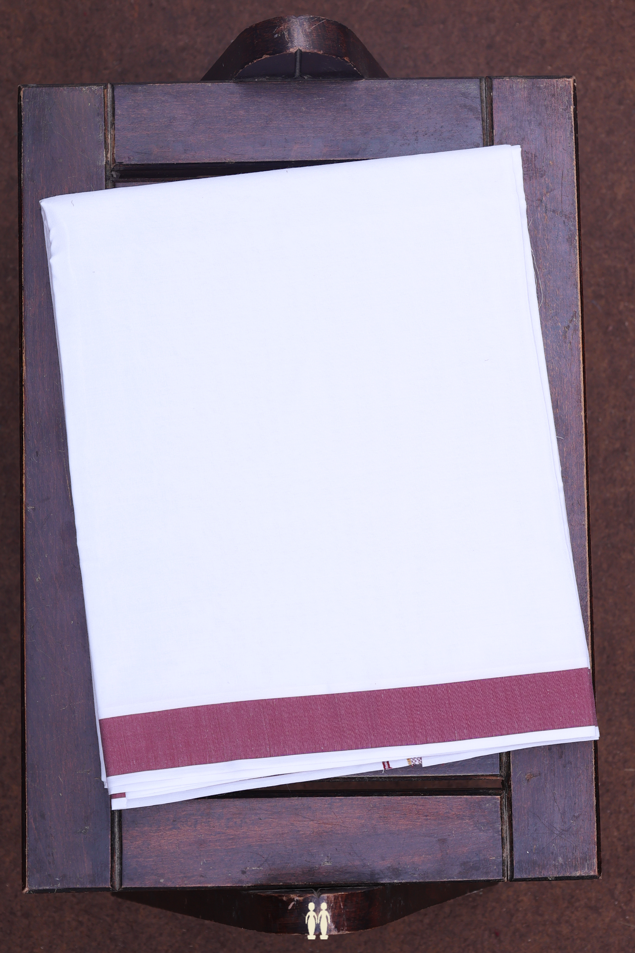 Contrast Border White Cotton Dhoti