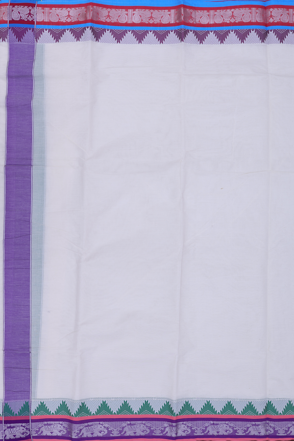 Ganga Jamuna Border White Cotton Dhoti With Angavastram Set